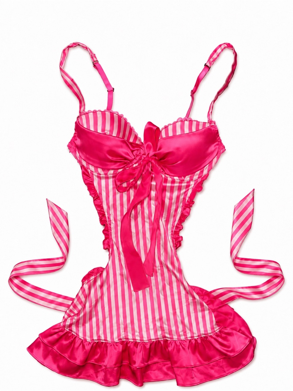 Victoria’s Secret Sexy Little Things Candy Stripe Apron Chemise 34B Rare Y2K - Picture 1 of 9